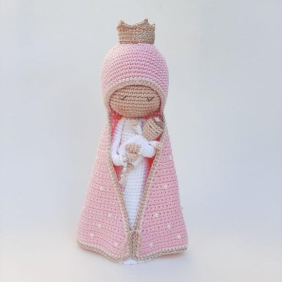 Nossa Senhora e Bebê Crochê Amigurumi