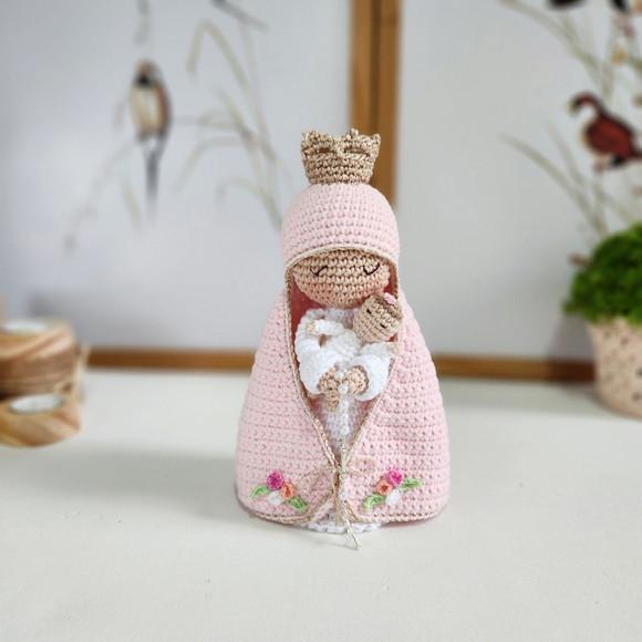 Nossa Senhora e Bebê Crochê Amigurumi
