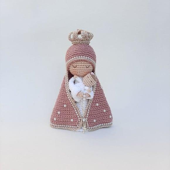 Nossa Senhora e Bebê Crochê Amigurumi