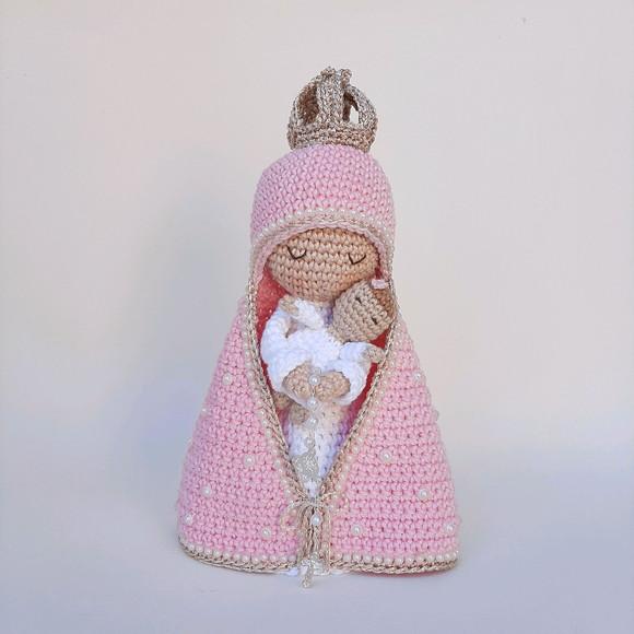 Nossa Senhora e Bebê Crochê Amigurumi
