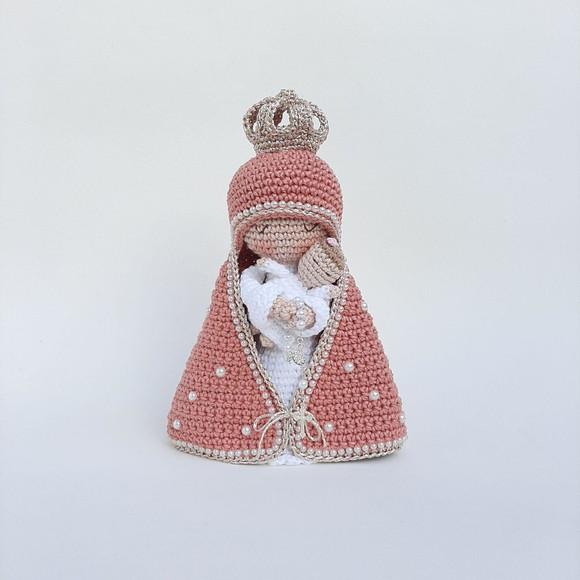 Nossa Senhora e Bebê Crochê Amigurumi