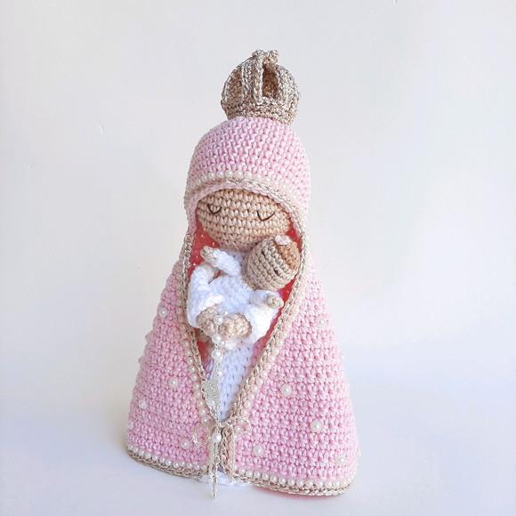 Nossa Senhora e Bebê Crochê Amigurumi