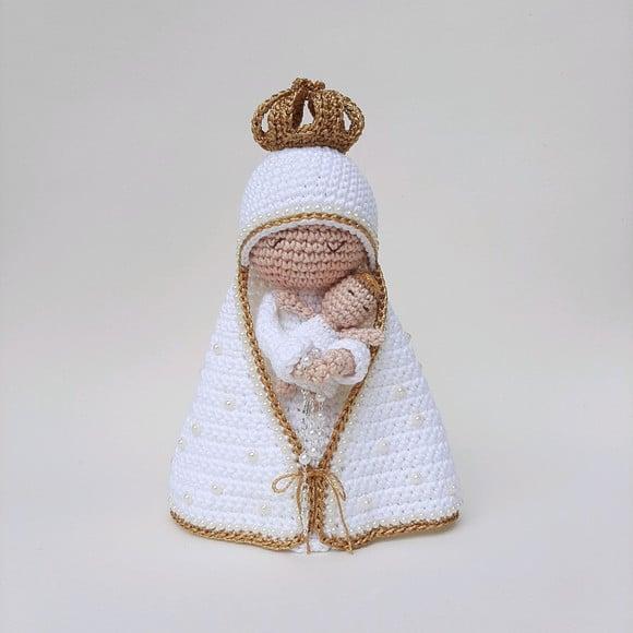 Nossa Senhora e Menino Jesus Crochê Amigurumi