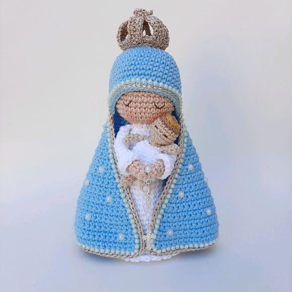 Nossa Senhora e Menino Jesus Crochê Amigurumi