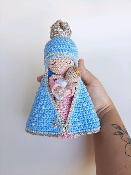 Nossa Senhora e Menino Jesus Crochê Amigurumi
