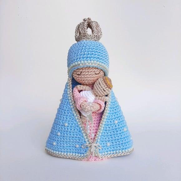Nossa Senhora e Menino Jesus Crochê Amigurumi