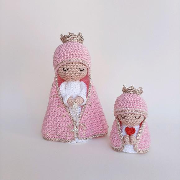 Nossa Senhora e Mini santinha de Crochê Amigurumi