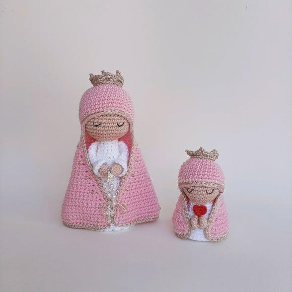 Nossa Senhora e Mini santinha de Crochê Amigurumi