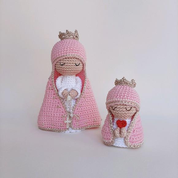 Nossa Senhora e Mini santinha de Crochê Amigurumi