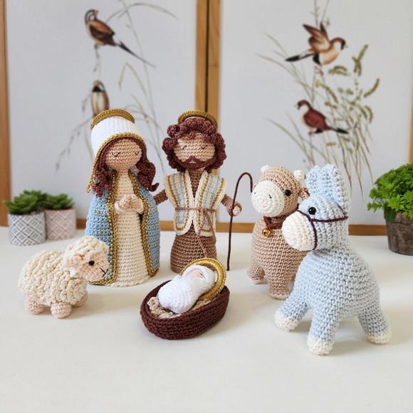 Presépio Sagrada Família Amigurumi Crochê