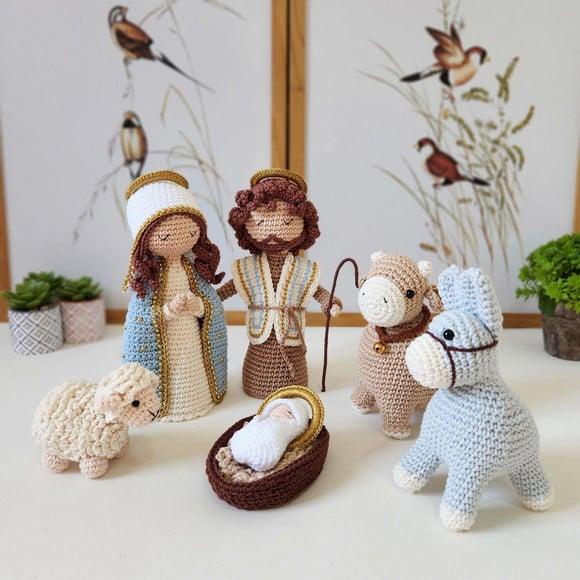 Presépio Sagrada Família Amigurumi Crochê