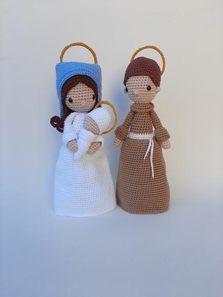Sagrada Família Amigurumi Crochê Presépio