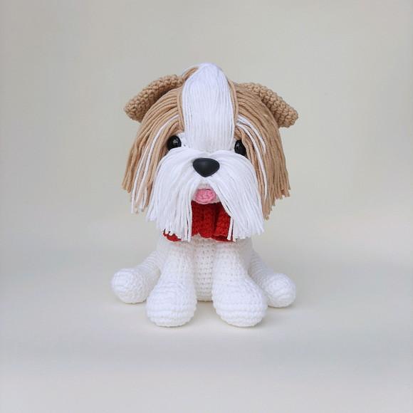 Shihtzu Cãozinho de Crochê Amigurumi