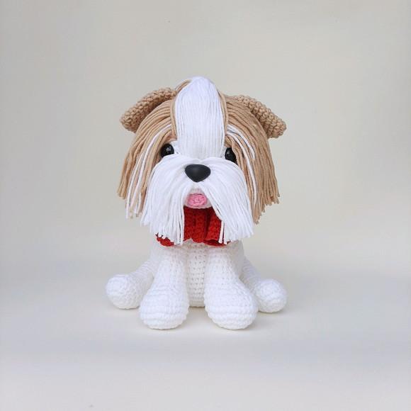 Shihtzu Cãozinho de Crochê Amigurumi