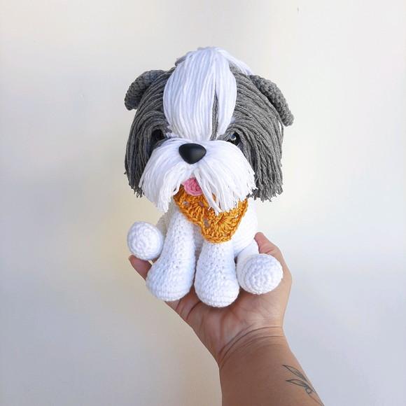 Shihtzu Cãozinho de Crochê Amigurumi
