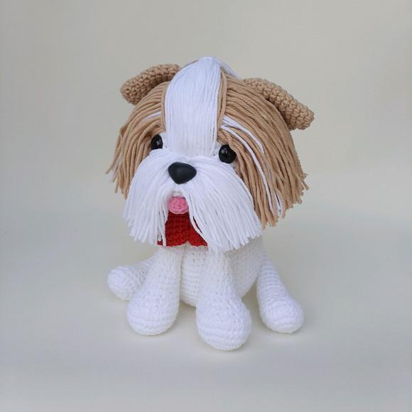 Shihtzu Cãozinho de Crochê Amigurumi