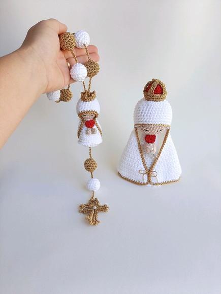 Terço De Crochê Nossa Senhora de Fátima