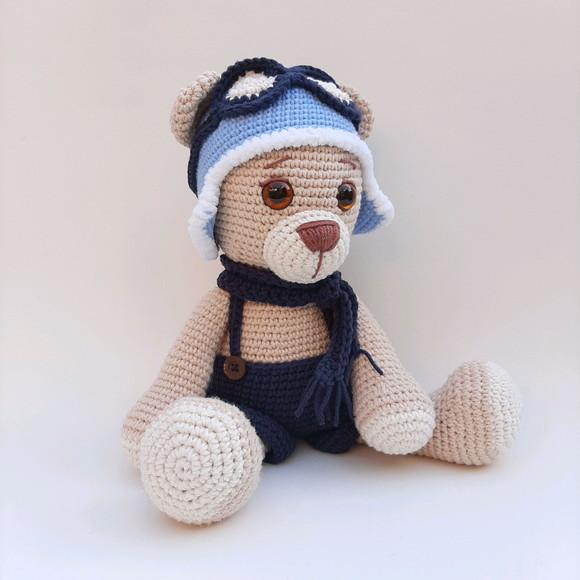 Ursinho Aviador de Crochê Amigurumi