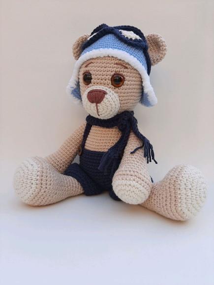 Ursinho Aviador de Crochê Amigurumi