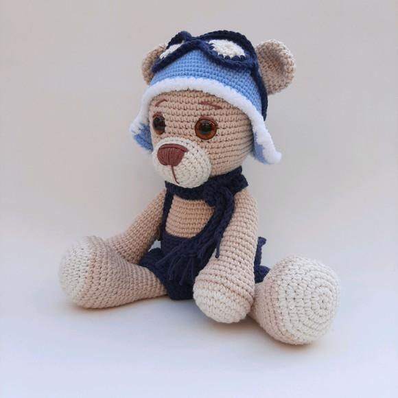 Ursinho Aviador de Crochê Amigurumi