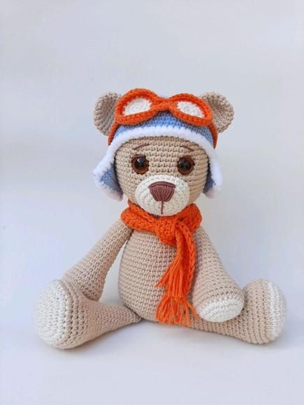 Ursinho Aviador de Crochê Amigurumi