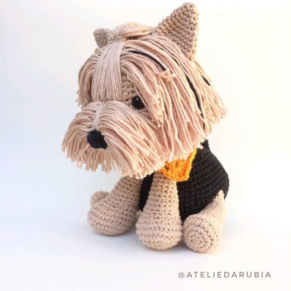 Yorkshire Cãozinho de Crochê Amigurumi