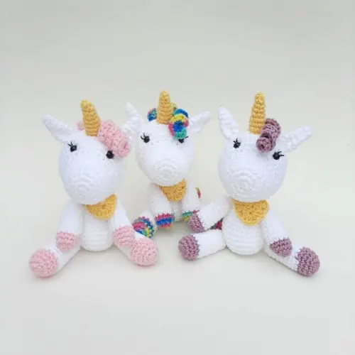Amigurumi De Crochê Pequeno Unicórnio- Unidade