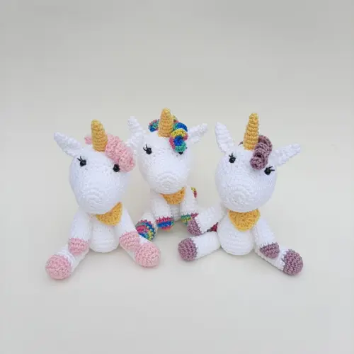 Amigurumi De Crochê Pequeno Unicórnio- Unidade