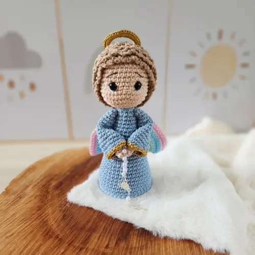 Anjinho da Guarda Arco-íris de Crochê Amigurumi