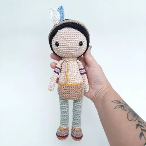 Boneco Menino Indiozinho Crochê Amigurumi