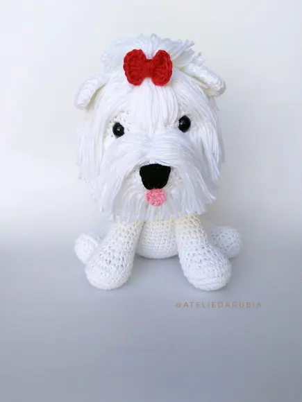 Cãozinho Maltês Amigurumi Crochê