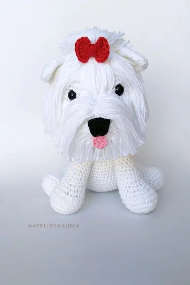 Cãozinho Maltês Amigurumi Crochê