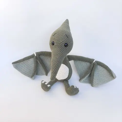 Dinossauro Pterodáctilo de Crochê Amigurumi