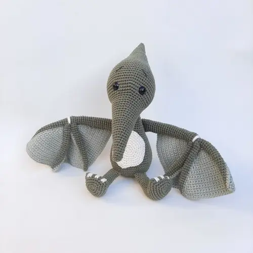 Dinossauro Pterodáctilo de Crochê Amigurumi