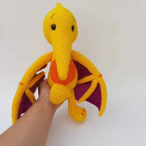 Dinossauro Pterodáctilo de Crochê Amigurumi