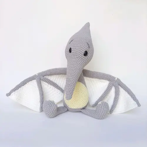 Dinossauro Pterodáctilo de Crochê Amigurumi