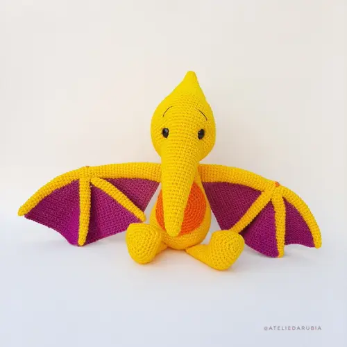 Dinossauro Pterodáctilo de Crochê Amigurumi