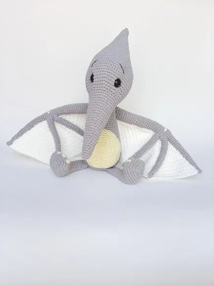 Dinossauro Pterodáctilo de Crochê Amigurumi