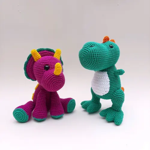 Dupla Dinossauro de Crochê Amigurumi