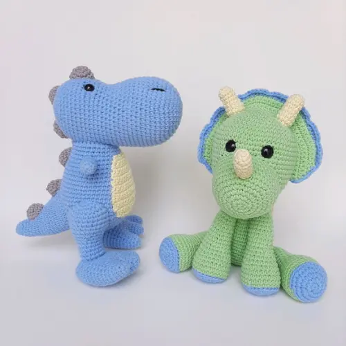 Dupla Dinossauros de Crochê Amigurumi