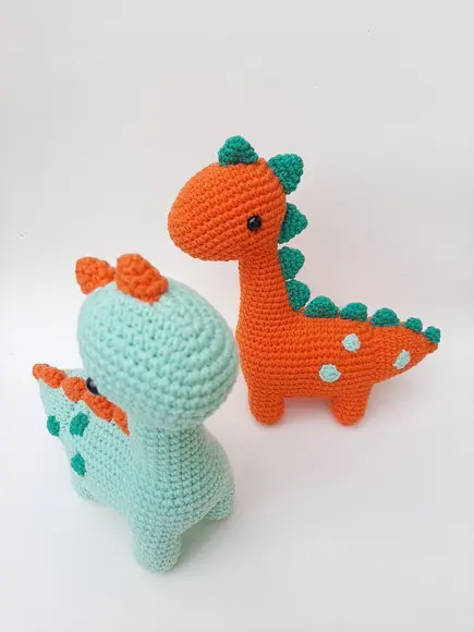 Dupla Dinossauros de crochê Amigurumi
