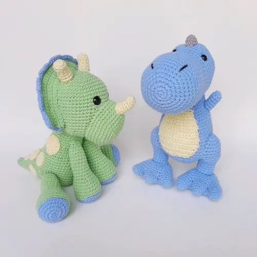 Dupla Dinossauros de Crochê Amigurumi