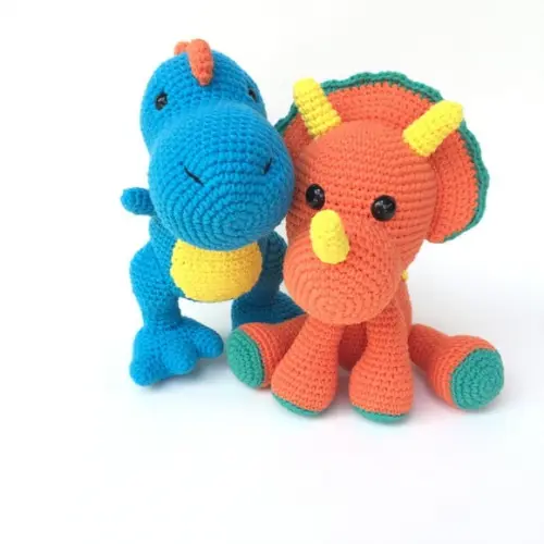 Dupla Dinossauros de Crochê Amigurumi