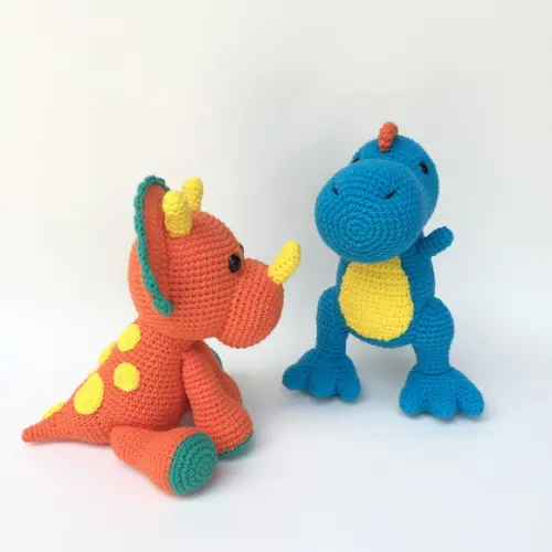 Dupla Dinossauros de Crochê Amigurumi