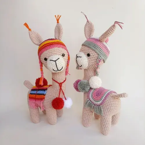 Dupla Lhama de crochê Amigurumi