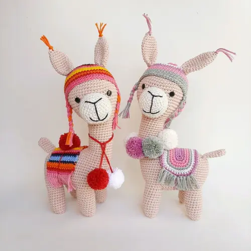 Dupla Lhama de crochê Amigurumi