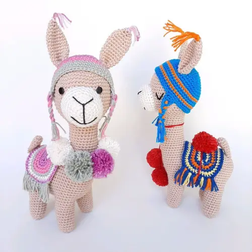 Dupla Lhama de crochê Amigurumi