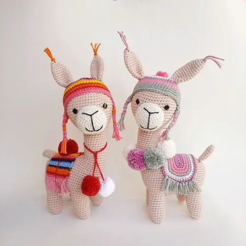 Dupla Lhama de crochê Amigurumi