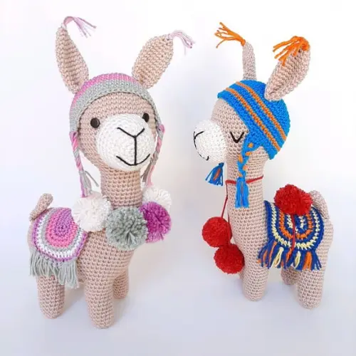 Dupla Lhama de crochê Amigurumi