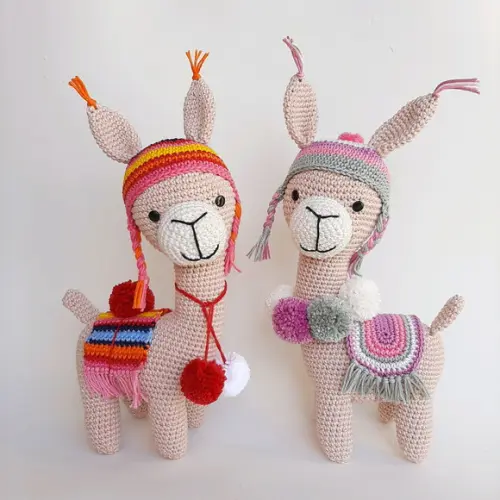 Dupla Lhama de crochê Amigurumi
